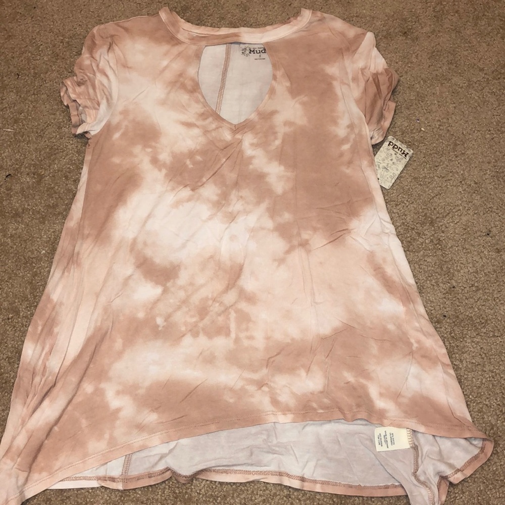 dusty rose tie dye top